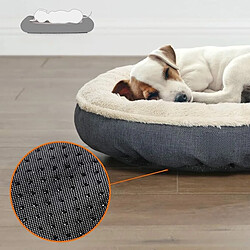 ACAZA Lit pour Chien - Lit pour Chat - Donut - Ø 55 cm - Gris Foncé pas cher