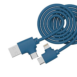 Acheter XOOPAR Câble 4 en 1 Ice-C Ecoresponsable USB A, USB C / USB C, Lightning 1m Bleu