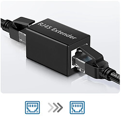 Avizar Adaptateur Rallonge Ethernet Coupleur RJ45 Design compact Noir pas cher