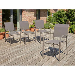Lot de 4 fauteuis sde jardin en texaline Piazza Noisette/café - Hespéride