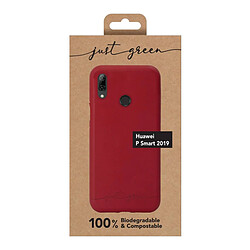 JUST GREEN Coque de Protection pour Huawei P Smart 2019 Natura Recyclable Rouge pas cher