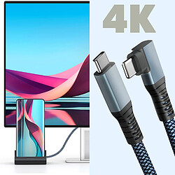 Avis Avizar Câble USB-C 3 en 1 Charge 100W Résolution 4K Transfert 20Gbps Coudé 3m Gris