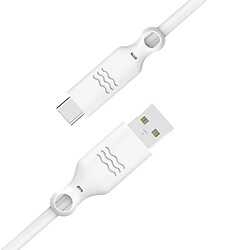 JUST GREEN Câble de Charge et Synchronisation USB-A / USB-C 2 mètres 3A 15W Blanc