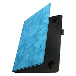 Avizar Étui Tablette 10 pouces Universel Simili cuir Design marbre Support vidéo Bleu