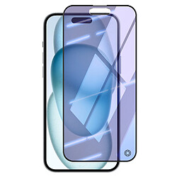 Force Glass Protection d'écran pour iPhone 15 en Verre Organique 2.5D Anti Lumière Bleue Transparent