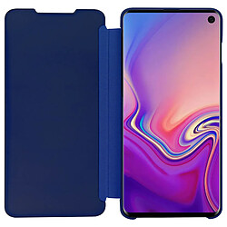Avizar Housse Samsung Galaxy S10 Étui Miroir Clapet translucide Stand Vidéo bleu nuit pas cher