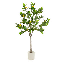 ML-Design Plante artificielle citronnier 160 cm arbre décoratif en plastique pot inclus