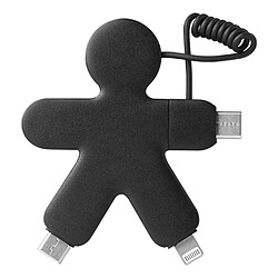 XOOPAR Câble 3 en 1 Buddy USB A, USB C/USB C, Lightning 0,15m Noir 
