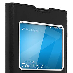 Avizar Housse Sony Xperia XA1 Plus Etui Double Fenêtre Coque Silicone Gel - noir pas cher