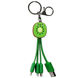 YELLO KOKO Câble 3 en 1 USB A/micro USB & USB C & Lightning 0,15m Kiwi Vert