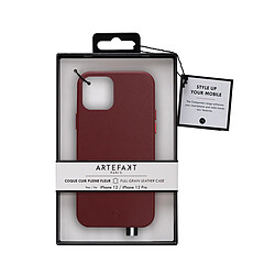 ARTEFAKT Coque pour iPhone 12 / 12 Pro en Cuir Elysée Bordeaux pas cher