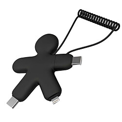 Avis XOOPAR Câble 3 en 1 Buddy USB A, USB C/USB C, Lightning 0,15m Noir