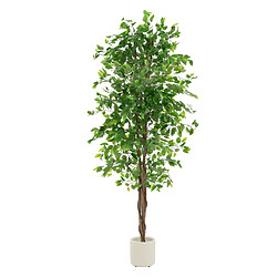 ML-Design Plante artificielle ficus arbre réaliste décoratif 210cm en plastique pot inclus