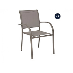 Lot de 4 fauteuis sde jardin en texaline Piazza Noisette/café - Hespéride