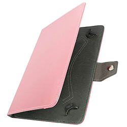 Avizar Housse Tablette 10 Pouces Universelle Effet Cuir Vieilli Support Vidéo Rose