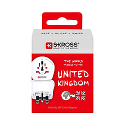 Skross Adaptateur de Voyage Prise Mondiale vers Royaume-Uni 12A Blanc pas cher