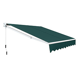 Helloshop26 Store banne rétractable 245 x 200 cm angle ajustable 40°-100° facile à installer moderne en aluminium vert 20_0013627
