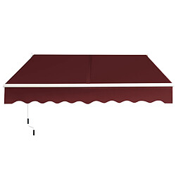 Helloshop26 Store banne rétractable 245 x 200 cm angle ajustable 40°-100° utilisable balcon jardin en aluminium rouge 20_0013626