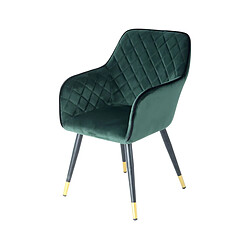 Paris Prix Chaise Déco en Velours Amino 86cm Vert & Noir