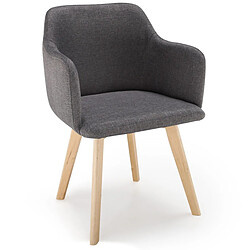 Paris Prix Chaise Scandinave en Tissu Sweet Color 76cm Gris Foncé