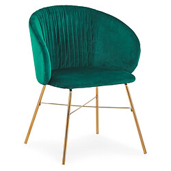 Paris Prix Chaise Design en Velours Kanye 80cm Vert