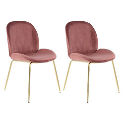 Paris Prix Lot de 2 Chaises Design Charlize 90cm Rose & Or