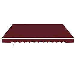 Helloshop26 Store banne rétractable 3,6 x 3 m angle réglable ombre pour balcon style contemporain en aluminium vin rouge 20_0013637