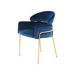 Paris Prix Chaise Design en Velours Corey 79cm Bleu