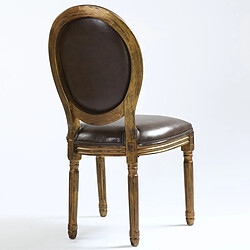 Paris Prix Lot de 2 Chaises Médaillon Versailles 96cm Marron & Or pas cher