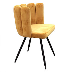 Acheter The Home Deco Factory Lot de 2 Chaises Velours Ariel 79cm Jaune