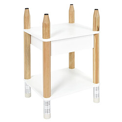 Paris Prix Table de Chevet Enfant Crayon 51cm Blanc & Beige