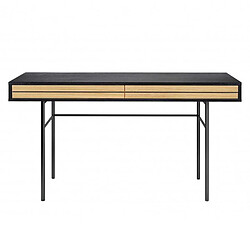 Paris Prix Bureau 2 Tiroirs en Bois Stripe 130cm Chêne & Noir
