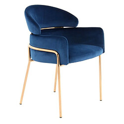Paris Prix Chaise Design en Velours Corey 79cm Bleu