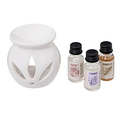 Atmosphera Brûle-Parfum & 3 Flacons d'Huiles Pura 10ml Floral