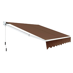 Helloshop26 Store banne rétractable 245 x 200 cm angle ajustable 40°-100° utilisation facile design moderne en aluminium marron 20_0013623
