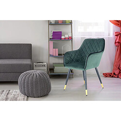 Paris Prix Chaise Déco en Velours Amino 86cm Vert & Noir