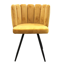 Avis The Home Deco Factory Lot de 2 Chaises Velours Ariel 79cm Jaune
