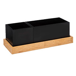 Five Simply Smart Organiseur de bureau avec plateau amovible en bambou BAVA - Noir