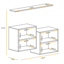 Avis Paris Prix Lot de 2 Blocs & Étagère Switch SBI 130cm Gris