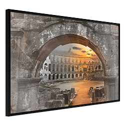 Paris Prix Affiche Murale Encadrée Sunset in the Ancient City 90 x 60 cm Noir