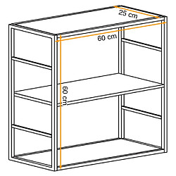 Paris Prix Étagère Murale 2 Niveaux Switch III 60cm Noir