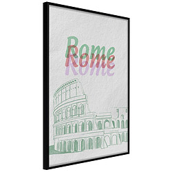 Paris Prix Affiche Murale Encadrée Pastel Rome 30 x 42 cm Noir