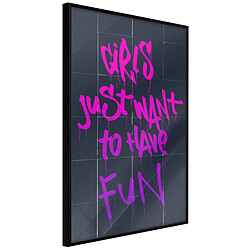 Paris Prix Affiche Murale Encadrée What Girls Want 21 x 30 cm Noir