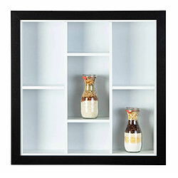 Paris Prix Étagère Murale 7 Compartiments Bukan 67cm Noir & Blanc