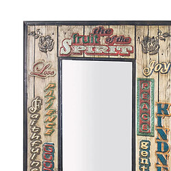 Mes Miroir vintage 52x70 cm en métal décor effet bois