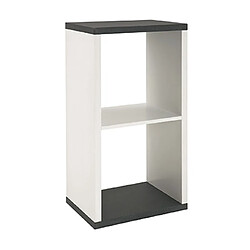 Mes Etagère 2 compartiments 43x30x84 cm gris foncé et blanc - JOSEF