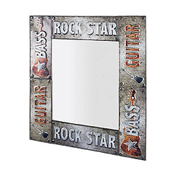 Mes Miroir vintage 64x74 cm en métal multicolore vieilli