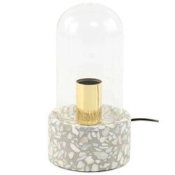 Paris Prix Lampe à Poser avec Dôme Curacao 24cm Gris & Blanc