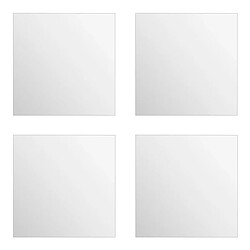 Atmosphera Lot de 4 Miroirs Adhésifs Carré 20x20cm Argent