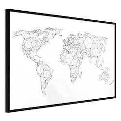 Paris Prix Affiche Murale Encadrée World of Diamonds and Triangles 60 x 40 cm Noir